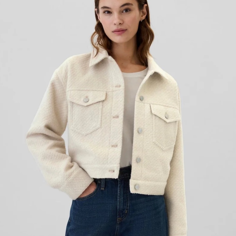 GAP Women's Cream Teddy Jacket